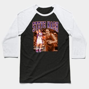 Steve Nash Basketball Legend Signature Vintage Graphic Retro Bootleg Style Baseball T-Shirt